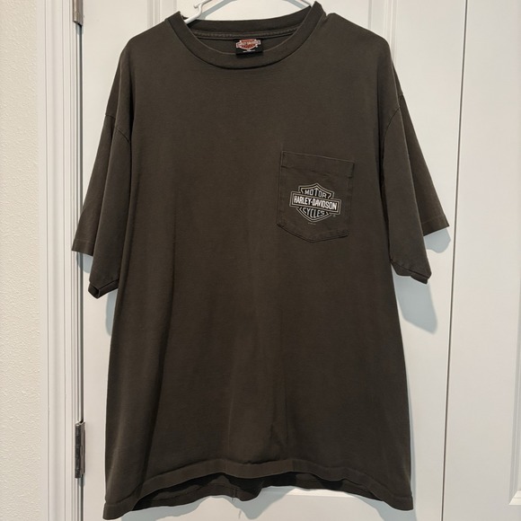 Harley Davidson Motorcycle Made In USA XL‎ Brown Shirt 1997 Baltimore MD Vintage - Picture 3 of 6